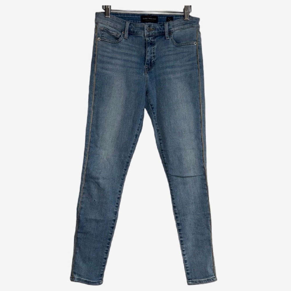 Lucky Brand Ava Super Skinny Jeans w/ Gold Piping Side Size 4/27